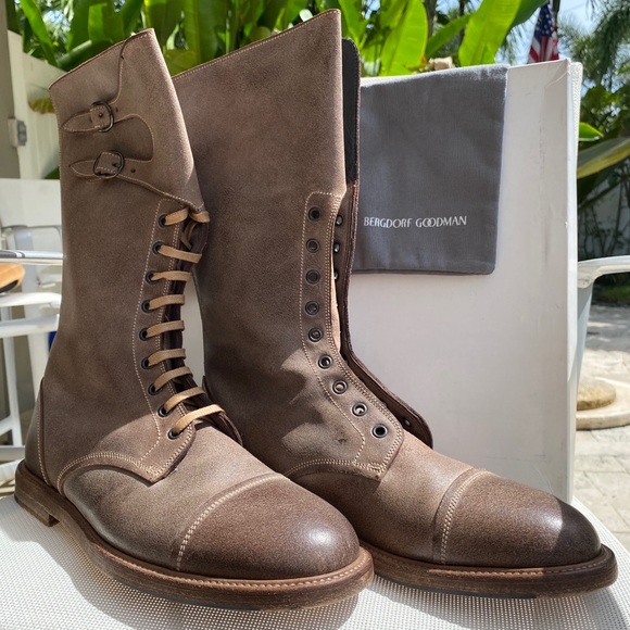 BERGDORF GOODMANlace-up leather boot size eu43/us10